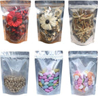 AwePackage 100 Pack of 7"x10" Airtight Zipper Stand Up Pouch Bag - Clear Front Aluminum Foil Back Heat Sealable Zip Lock