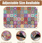 Vintage Mexican Ethnic Mandala Dish Drying Mat for Kitchen Counter Bar Mat Hide Stain Absorbent Rubber Backed Coffee Maker Espresso Machine Accessories 11.8 x 19.7 Inch
