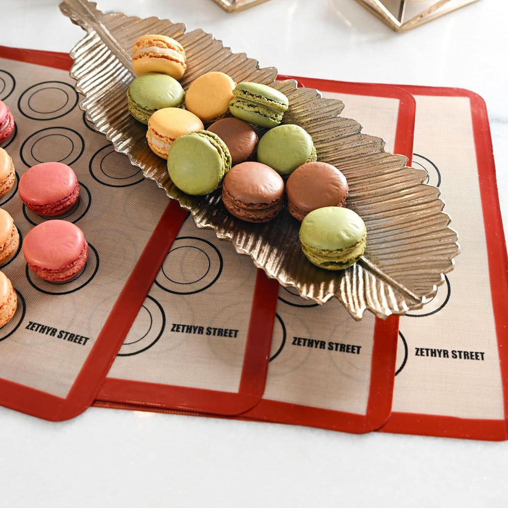 Macaron Silicone Baking Mats - Non-Stick Macaron Mat for Easy Baking | Heat Resistant & Dishwasher Safe Macaron Baking Mat | Reusable & Eco-Friendly, 1/2 Sheet Size - Pack of 4 - For Macarons And More