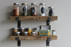 Urban Legacy Accent Shelves | Reclaimed Barn Plank | Set of 2 with Full Brackets (Natural 18"x 7"x 2")