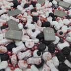 Halloween Sprinkles Gravestones & Bones & Eyes & Skull Topper Edible Themed Sprinkles For Cookie Decorating, Chocolate Desserts, Cupcakes, Ice Cream 4.58OZ