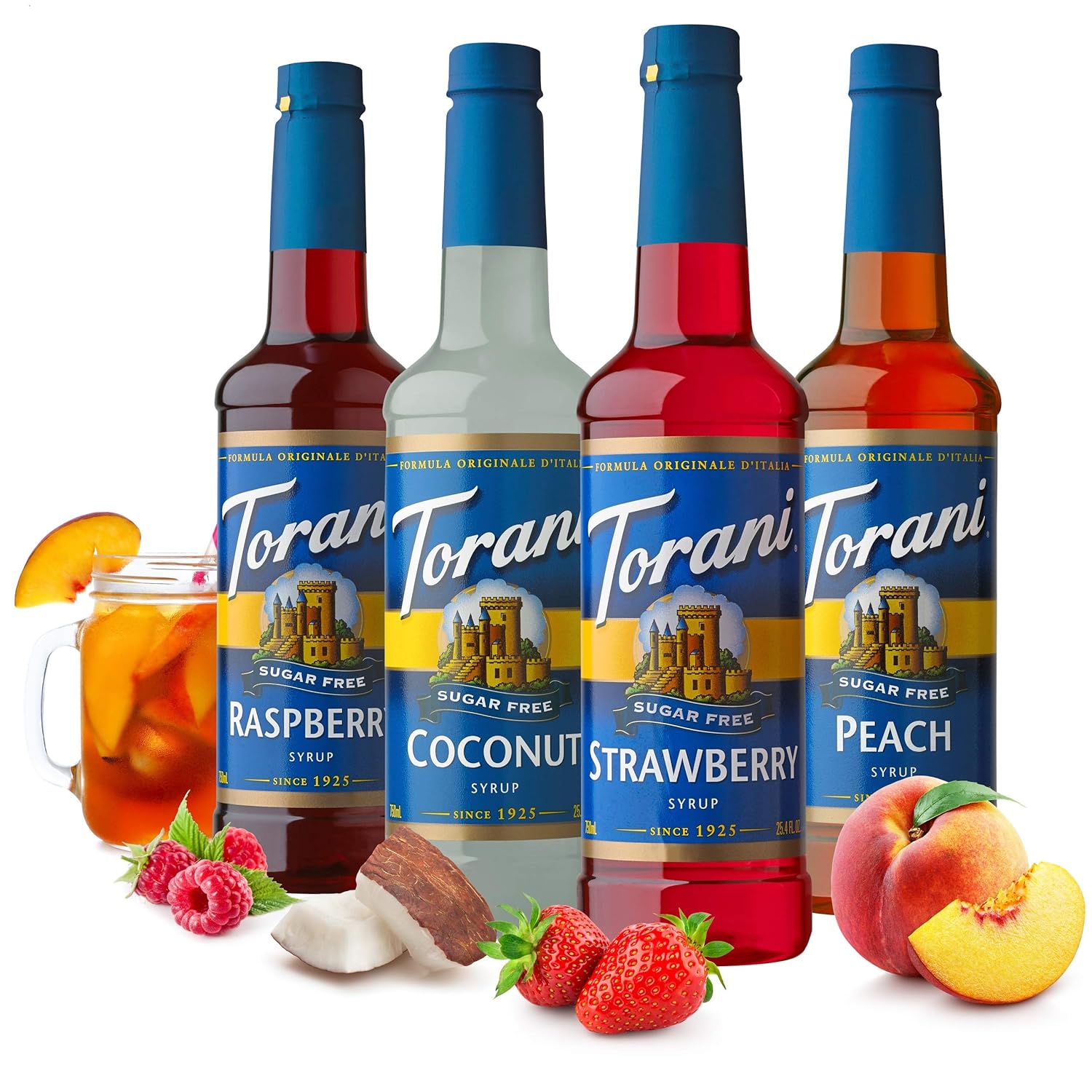 Torani Sugar Free Syrup, Soda Flavors Variety Pack, 25.4 Ounce (Pack of 4)