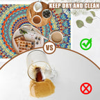 Boho Mandala Ethnic Coffee Mat Absorbent Dish Drying Mat for Kitchen Counter Hide Stain Rubber Backed Coffee Bar Accessories Fit Under Espresso Machine Dish Drainer 15.7 x 23.6 Inch
