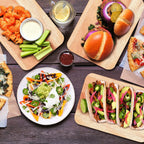 Patelai 12 Packs Wooden Cutting Board Set with Handles Large Kitchen Serving Plain Chopping Board Bulk Gifts for Mom for Vegetables Meat Pizza Cheese Fruit Bread(Walnut,15 x 7 Inch)