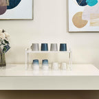 Nxconsu Cabinet Shelf Expandable Height Adjustable Shelf Organizer Riser for Kitchen Cabinet Pantry Cupboard Under Sink Countertop Organization Storage Space Saver Stackable Heavy Duty Metal White XL