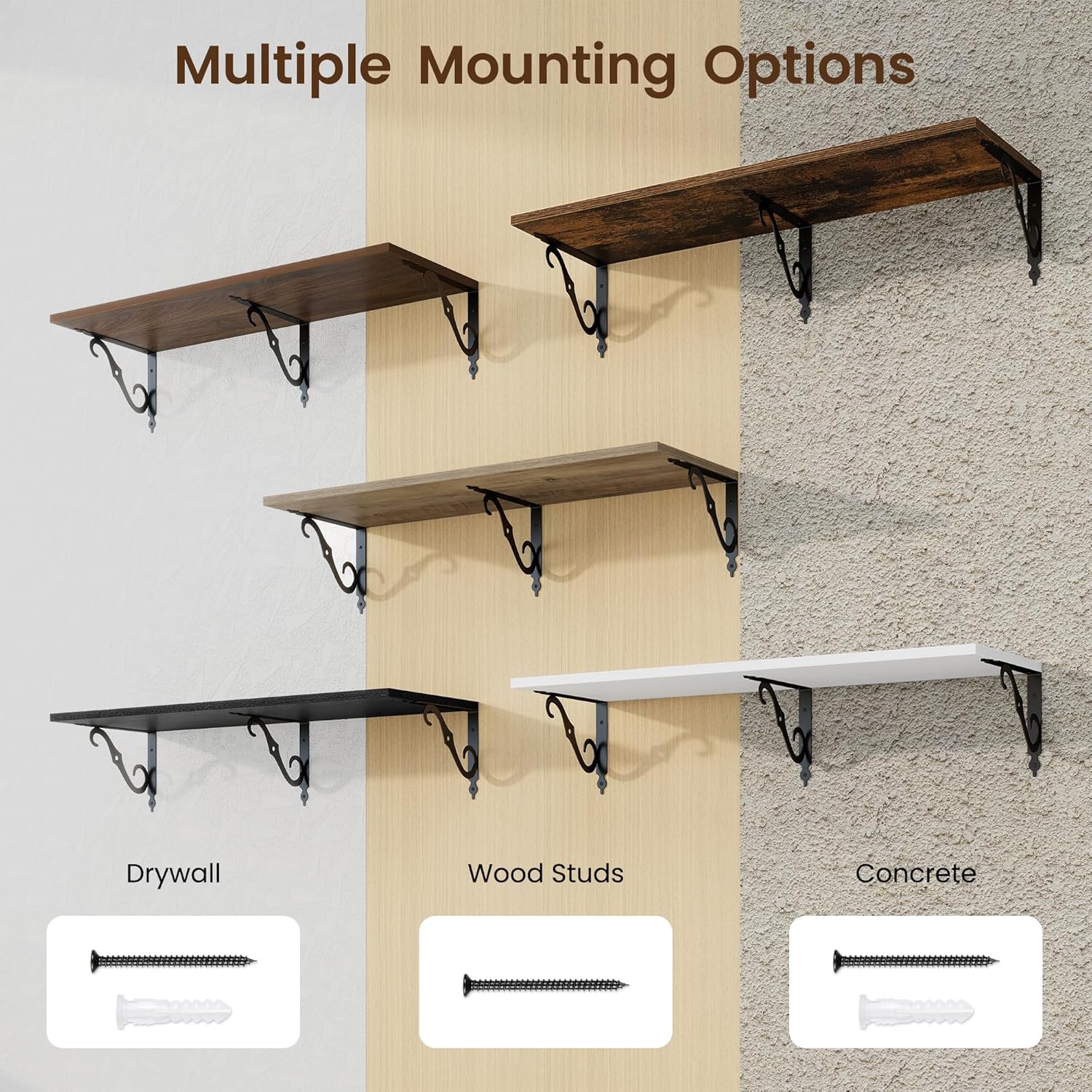 RICHFOCUS 12 Inch Deep Floating Shelves for Wall, 36" W x 12" D Wood Wall Shelves Set of 2, Wide Floating Shelves for Living Room, Bedroom, Kitchen, Bathroom and Decor Storage, Grey