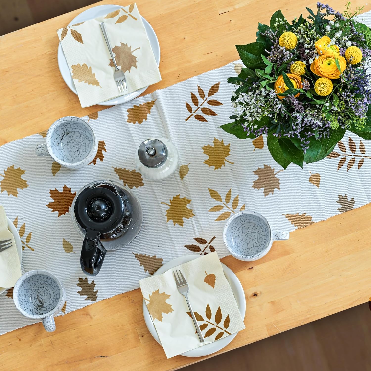 NAKLEO Painting Stencil for Crafts A5 5.9” x 8.3”, Autumn Leaves Nature Pattern, Reusable Plastic DIY & Scrapbooking Drawing Template, Decoupage Art Home Decor, Wall Wood Fabric Furniture