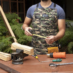 Asaya Chef and BBQ Apron with Bottle Opener and Hand Towel - 10oz Cotton Canvas, Stainless Steel Hardware - Cross Back Straps