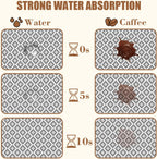 Ethnic Geometric Dish Drying Mat for Kitchen Counter Bar Mat Hide Stain Absorbent Rubber Backed Coffee Mat Maker Espresso Machine Bar Accessories 11.8 x 19.7 Inch