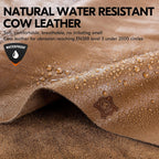 Vgo... 1-Pair Unlined Safety Cow Grain Leather Work Gloves Men, Rigger Gloves, Builder Gloves, Water Resistant, Palm Patched (Size S, Brown, CA9597WP)