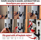 BearClaw Universal Hooks for Garage Shelving and Industrial Storage Racks with Keyhole Slots, L-Hooks and J-Hooks for Garage Shelving, Compatible with Keyhole Slots, UV-Resistant, Up to 40 lbs Load