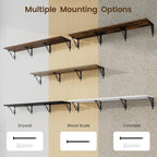 RICHFOCUS 12 Inch Deep Floating Shelves for Wall, 55" W x 12" D Wood Wall Shelves Set of 2, Wide Floating Shelves for Living Room, Bedroom, Kitchen, Bathroom and Decor Storage, Grey