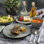 Gibson Elite Matisse Double Bowl Dinnerware Set, Service for 4 (16pcs), Green