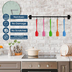 Irenare 65 Pcs Mini Silicone Spatulas Bulk 8.3 Inch Heat Resistant Scrapers Rubber Spatulas Seamless Design Non Stick Flexible for Kitchen Use Cooking Baking Mixing