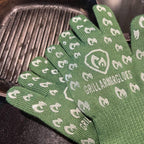 Glow in The Dark BBQ Gloves 932°F Extreme Heat & Cut Resistant Oven Mitts with Fingers – Cooking, Grilling, Baking – Accessory for Smoker, Cast Iron, Fire Pit, Camping, Fireplace