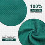 Kitinjoy 100% Cotton Kitchen Dish Cloths, 8 Pack Waffle Weave Ultra Soft Absorbent Dish Towels for Drying Dishes Quick Drying Kitchen Towels Dish Rags, 12 X 12 Inches, Teal