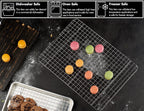 CURTA 2 Pack 16.8" X 24.4" Chef Cooling Rack,NSF Listed 18/8 Stainless Steel Oven Safe Grid Wire Cookie Cooling Racks for Baking & Cooking - Commercial Grade comes with Lifting Handl