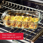 Rubbermaid Brilliance Glass Storage 4.7-Cup Food Containers with Lids Set of 3 Clear