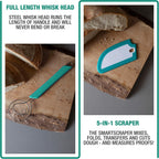 Artisan Bread Whisk and Bench Scraper Duo - Essential Dough Mixer Tools - Sourdough Bread Baking Supplies