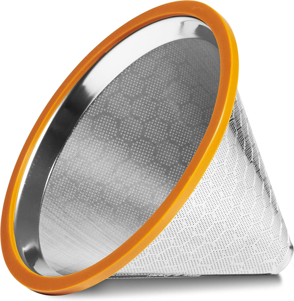 Willow & Everett Pour Over Coffee Dripper - Reusable Filter & Strainer for Medium Coarse Ground Coffee - Paperless Coffee Maker for Carafe