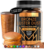 MONÉGASQUE Bronze Edible Glitter for Drinks 15g – Edible Glitter for Cakes & Cocktails – Luster Dust for Cakes, Drinks, & Chocolate Decorations – Halloween Cake & Drink Shimmer - Copper Powder Spray