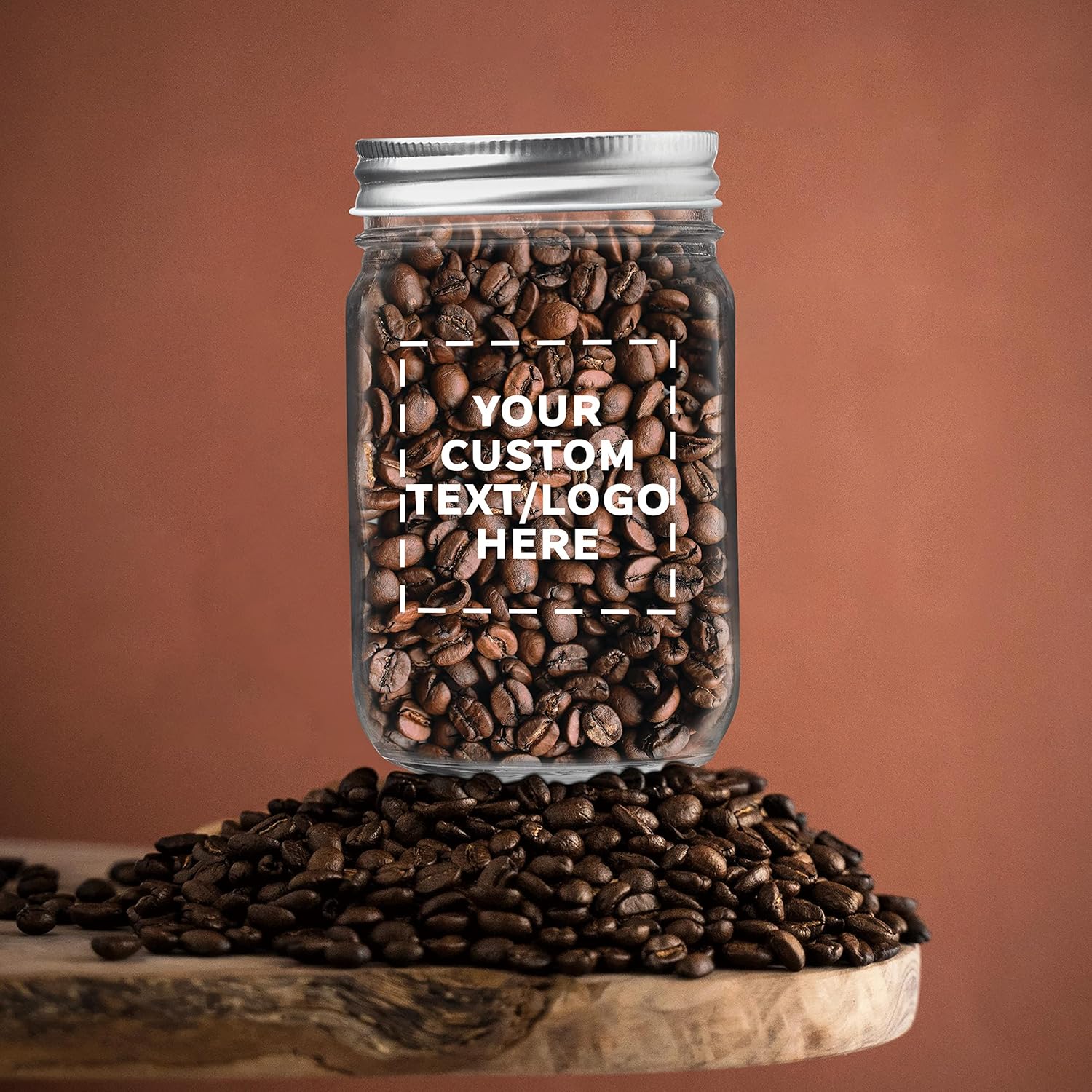 DISCOUNT PROMOS 50 Decorating Mason Jars Set, 12 oz. - Customizable Text, Logo - Canning, Aluminum Lid - Clear