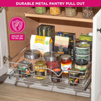 HOLDN’ STORAGE Heavy-Duty Premium Collection Pull Out Cabinet Organizer, Cabinet Drawer Slide Outs, Lifetime Limited Warranty - Basket Size 17" W x 21" D x 5" H, Anti-Rust Chrome Finish