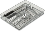 YBM Home Metal Silverware Organizer for In-Drawer Cutlery Storage, 6 Compartment Mesh Cutlery Flatware Tray Sorts Kitchen Utensils, Great for Office Supplies 1132s