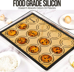 Generic Silicone Baking Mat Set of 6 - Non-Stick, Reusable, Heat Resistant, Gray Color - Perfect for Baking, Cooking, Rolling Dough, and Pastry - Easy to Clean, Durable Kitchen Mats, Multi Sizes