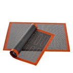 Amazon Basics Silicone Non-Stick Eclair Baking Mat, Reusable, Easy to Clean, 2 Pack, Black/Red/White, Rectangular, 15.7" x 11.8" (Previously AmazonCommercial brand)