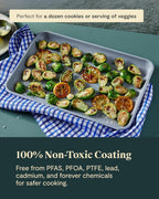 Caraway Non-Stick Ceramic Medium Baking Sheet - Naturally Slick Ceramic Coating - Non-Toxic, PTFE & PFOA Free - Perfect for Baking, Roasting, and More - Medium (15" x 10") - Navy