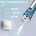 TonJin Milk Frother USB-C Rechargeable Handheld Frother Wand with 2 304 Stainless Whisks, New Upgraded 3 Speeds Coffee Whisk Frother Electric Drink Mixer for Lattes, Cappuccino, Egg, Matcha, Black