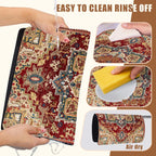 Boho Dish Drying Mat Persian Tribal Coffee Bar Mat for Countertop Absorbent Rubber Backed Hide Stain Dish Drainer Rack Pad Coffee Maker Espresso Machine Dining Room Decoration 11.8 x 19.7 Inch