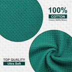 Kitinjoy 100% Cotton Kitchen Dish Cloths, 6 Pack Waffle Weave Ultra Soft Absorbent Dish Towels for Drying Dishes Quick Drying Kitchen Towels Dish Rags, 12 X 12 Inches, Teal
