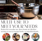 Bellemain Stainless Steel Non-Slip Mixing Bowls with Lids (5 Piece, Silver/Black)