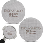 2 Pieces Espresso Puck Screen,Metal Coffee Filter,1.0mm & 1.7mm Thickness 150μm - 316 Stainless Steel,Reusable Barista Espresso Filters for Espresso 58.5mm Portafilter Filter Basket