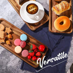 Roowest 5 Pack Solid Acacia Wood Serving Trays for Laser Engraving Rectangular Wooden Board for Food Appetizer Serving Tray Plates for Vegetables Fruit Cheese Housewarming Gifts(14 x 5.5 Inch)