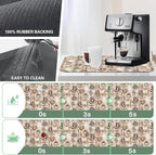 Doodle Coffee Cup Dish Drying Mat,12"X19" Absorbent Fast Dish Drying Mat for Kitchen Counter Pot and Pan, Kitchen Accessories