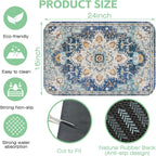 Bohemian Textile Rug Texture Dish Drying Mat,16"X24" Absorbent Fast Dish Drying Mat for Kitchen Counter Pot and Pan, Kitchen Accessories