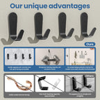 10PCS Wall Hooks - Coat, Backpack & Hanging Hooks for Bathroom, Bedroom, Entryway