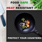 Silicone Drip Mat - 1/2 Inch Thick, Heat-Resistant and Food Safe - Counter Top, Coffee Bar or Restaurant - Drying Mat for Glasses - 18x12 Inches