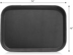 New Star Foodservice 24852 Restaurant Grade Non-Slip Tray, Plastic, Rubber Lined, Rectangular, 10-Inch x 14-Inch, Black