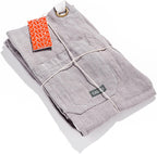 Caldo Linen Kitchen Apron for Cooking - Mens and Womens Linen Bib Apron for Professional Chef, Server, or Barista - Adjustable with Pockets (Grey)