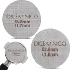 2 Pieces Espresso Puck Screen,Metal Coffee Filter,1.0mm & 1.7mm Thickness 150μm - 316 Stainless Steel,Reusable Barista Espresso Filters for Espresso 53.5mm Portafilter Filter Basket