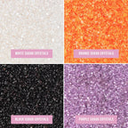 Sweets Indeed Halloween Sugar Sprinkles 4-Pack – 4.52 oz Spooky Sugar Set | White, Orange, Black & Purple Decorating Sugars | Edible Baking Decorations for Cookies, Cupcakes & Cakes