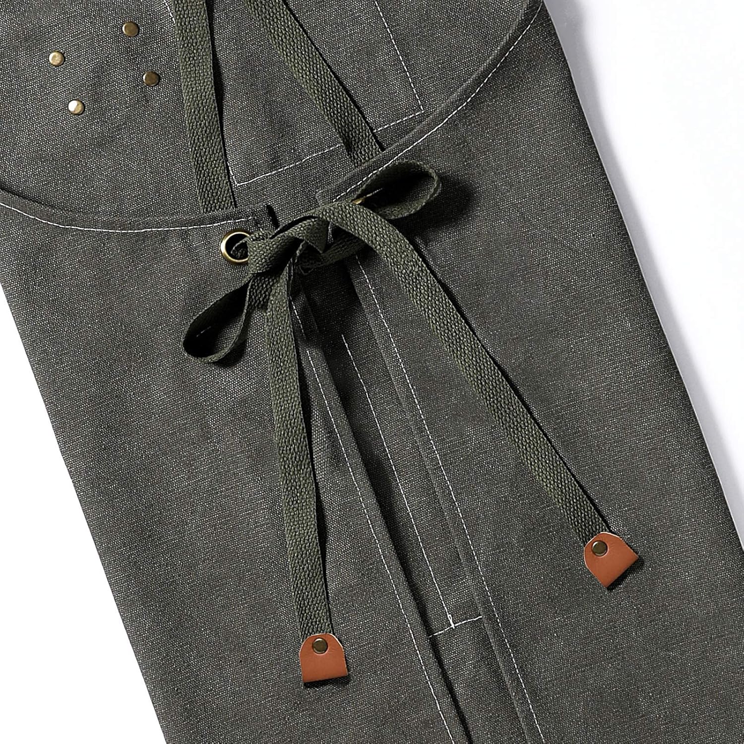 AFUN Chef Aprons for Men Women with Large Pockets, Cotton Canvas Cross Back Heavy Duty Adjustable Work Apron, Size M to XXL(Grey)