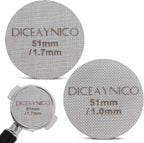 2 Pieces Espresso Puck Screen,Metal Coffee Filter,1.0mm & 1.7mm Thickness 150μm - 316 Stainless Steel,Reusable Barista Espresso Filters for Espresso 51mm Portafilter Filter Basket