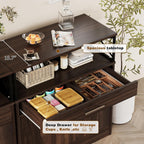 Vongrasig 32" Modern Sideboard Buffet Cabinet With Storage, Adjustable Shelf, Wood Farmhouse Coffee Bar Table for Kitchen, Dining Room, Rustic Brown