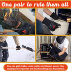 GRILL HEAT AID BBQ Grill Gloves Heat Proof for Grilling – Fireproof 1472°F Heat-Resistant Grill Mitts for Outdoor Barbecue and Smoker, Campfire, Fire Pit, Oven Glove with Fingers for Baking Pizza
