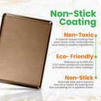 NutriChef 2-Piece Nonstick XL Cookie Sheets for Baking - 22" x 16" Extra Large Carbon Steel Oven Baking Trays - Non Stick Coating, Stackable Baking Pans, NCLGBP28